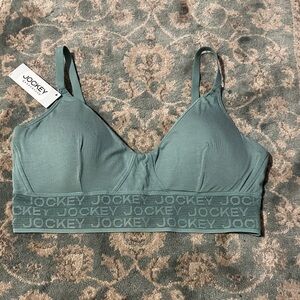 Jockey Generation Seamless Sage Green Bralette with Logo Band NWT Large